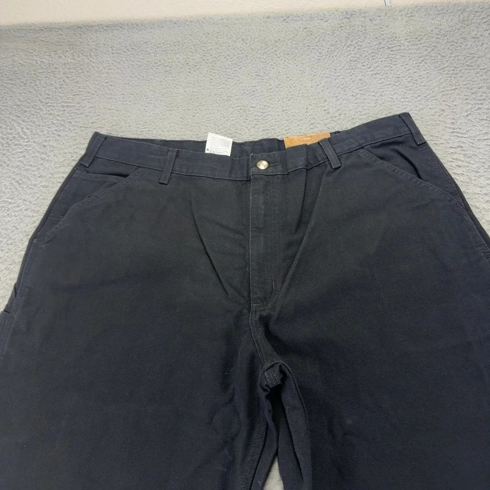 Carhartt Jeans Mens 40x32 Black Loose Straight Washed Duck Dungaree Orginal Fit